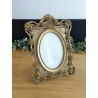 Cadre photo style baroque motifs floraux or effet antique