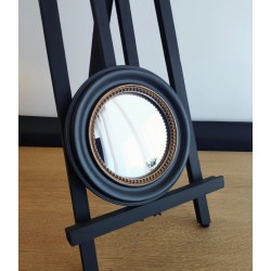 Miroir de sorcière rond bord perlé or ø18 (Taille S)