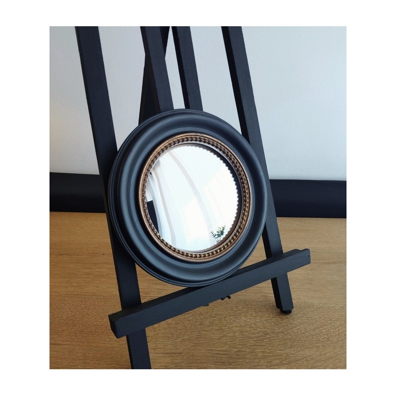 Miroir de sorcière rond bord perlé or ø18 (Taille S)