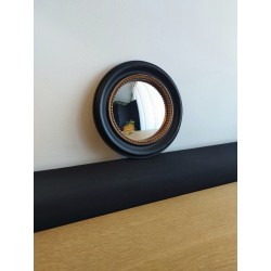 Miroir de sorcière rond bord perlé or ø18 (Taille S)