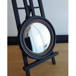 Miroir de sorcière rond bord perlé or ø24 (Taille L)