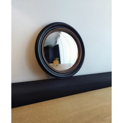 Miroir de sorcière rond bord perlé or ø24 (Taille L)