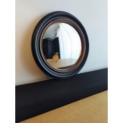 Miroir de sorcière rond bord perlé or ø24 (Taille L)