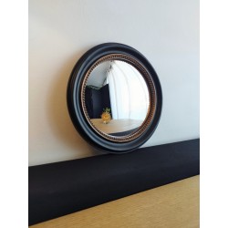 Miroir de sorcière rond bord perlé or ø24 (Taille L)