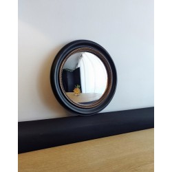 Miroir de sorcière rond bord perlé or ø24 (Taille L)