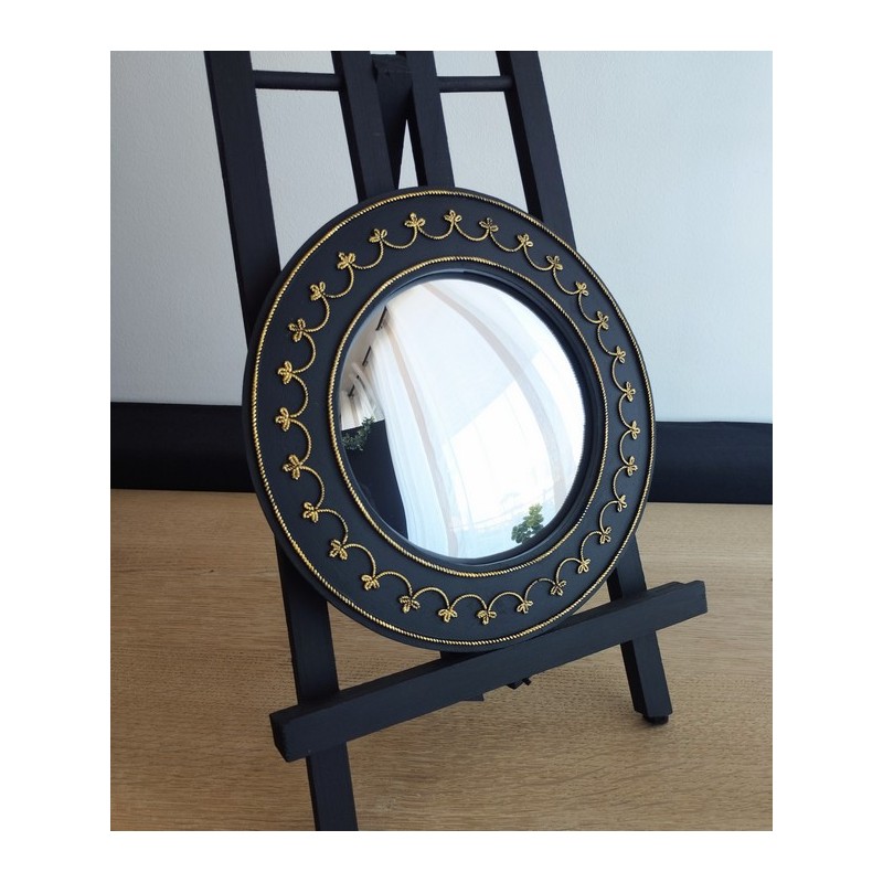 Miroir de sorcière noir motifs or ø23 (Taille M)