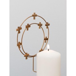 Bijou / décoration de bougie auréole de croix
