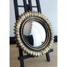 Miroir convexe plumes dorure antique