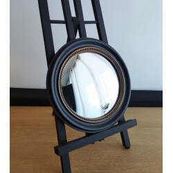 Miroir convexe rond bord perlé or L