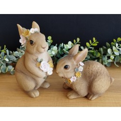 Lapin fleuri à diadème et bouquet