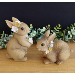 Lapin fleuri à diadème et bouquet