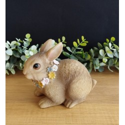 Lapin fleuri à collier