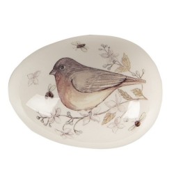 Boite oeuf décor oiseau en céramique