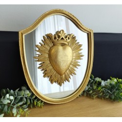 Cadre miroir ex voto coeur...