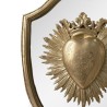 Cadre miroir ex voto coeur couronne gravé or