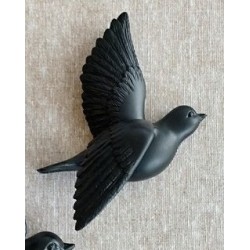 Décoration murale oiseau en vol noir petit modèle