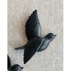 Décoration murale oiseau en vol noir petit modèle