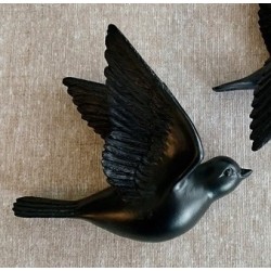Décoration murale oiseau en vol noir grand modèle