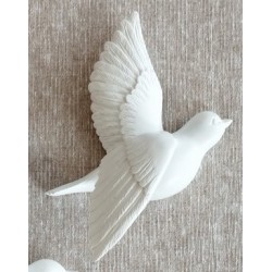 Décoration murale oiseau en vol blanc petit modèle