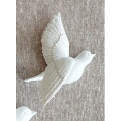 Décoration murale oiseau en vol blanc petit modèle
