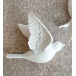 Décoration murale oiseau en vol blanc grand modèle