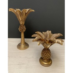 Bougeoir palmier doré - Grand modèle