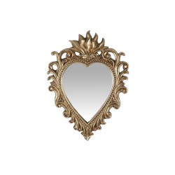 Petit miroir ex voto coeur baroque doré