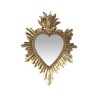Miroir ex voto coeur et flamme doré