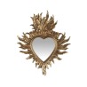 Miroir ex voto coeur flamboyant doré