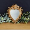 Petit miroir ex voto coeur baroque doré