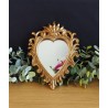 Petit miroir ex voto coeur baroque doré
