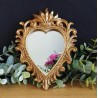 Petit miroir ex voto coeur baroque doré
