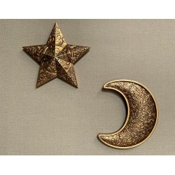 Décoration murale lune motifs baroque or vieilli