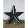 Décoration murale étoile de grange 47cm en bois massif recyclé noire