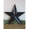 Décoration murale étoile de grange 47cm en bois massif recyclé noire