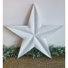 Décoration murale étoile de grange 47cm en bois massif recyclé blanche