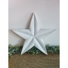 Décoration murale étoile de grange 47cm en bois massif recyclé blanche