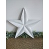 Décoration murale étoile de grange 47cm en bois massif recyclé blanche