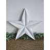 Décoration murale étoile de grange 47cm en bois massif recyclé blanche
