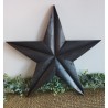 Décoration murale étoile de grange 47cm en bois massif recyclé graphite