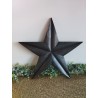 Décoration murale étoile de grange 47cm en bois massif recyclé graphite