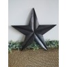 Décoration murale étoile de grange 47cm en bois massif recyclé graphite