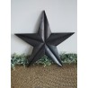 Décoration murale étoile de grange 47cm en bois massif recyclé graphite