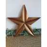 Décoration murale étoile de grange 47cm en bois massif recyclé or vieilli