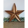 Décoration murale étoile de grange 47cm en bois massif recyclé or vieilli